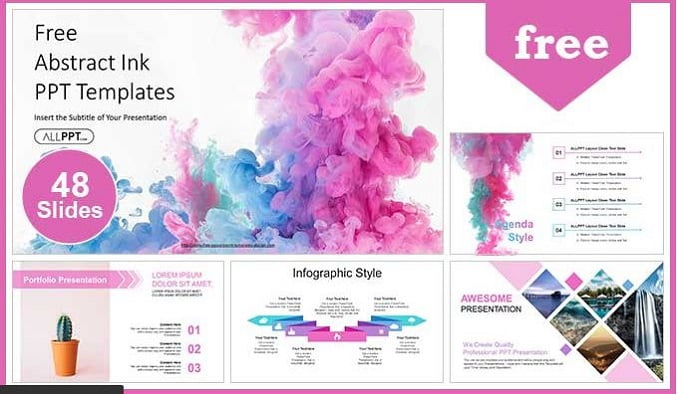 Abstract ink Drop PPT template Feature image