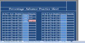 Percentage Practice Sheet