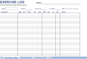 daily exercise log