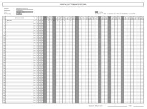 employee attendance calendar