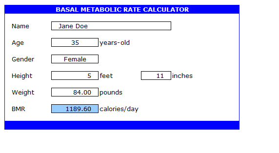 bmr calculator