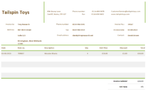 Commercial Invoice Format in Excel Sheet