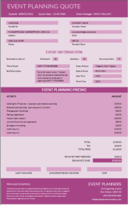 Event Planning Quote